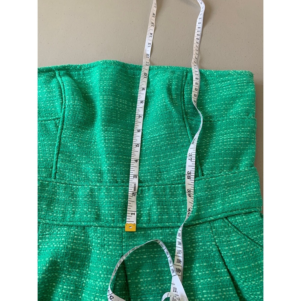 Banana Republic Green Tweed Strapless Cocktail Dress Pockets Wedding Guest 12 - Picture 11 of 12